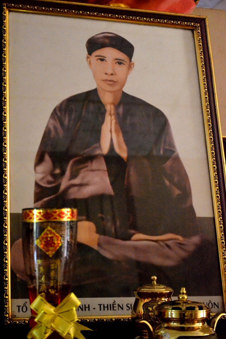 Chân dung thiền sư Gia Minh đang lưu giữ tại chùa Sư Muôn.