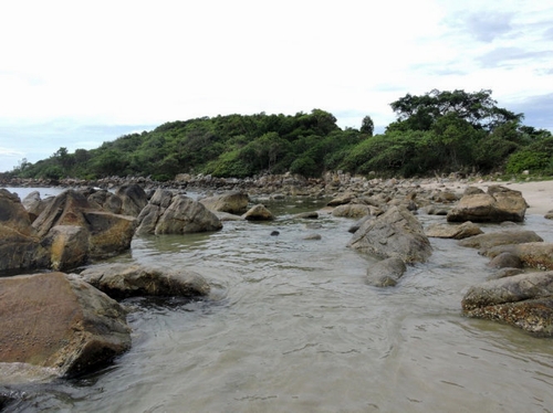 Điều đặc biệt nhất ở rạn Nam Ô là hàng ngàn hòn đá lô nhô bất kể lúc nào cũng có thể hất tung những đợt sóng biển đang trào tới