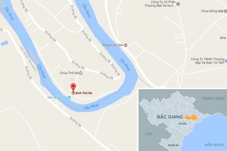 Làng gốm Bát Tràng thuộc tỉnh lộ 195, xã Bát Tràng, huyện Gia Lâm, Hà Nội, nằm cách trung tâm thủ đô khoảng 10 km về phía nam. Ảnh Google Maps.
