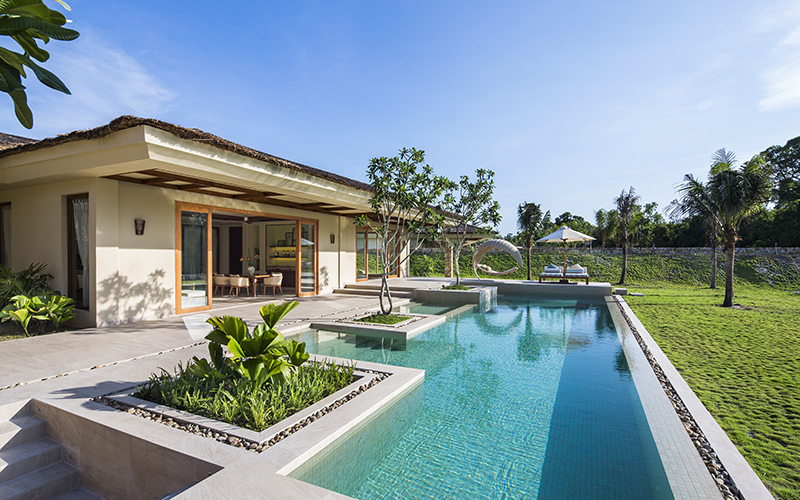 Các biệt thự đều có hồ bơi riêng đảm bảo không gian nghỉ dưỡng riêng tư cho khách hàng