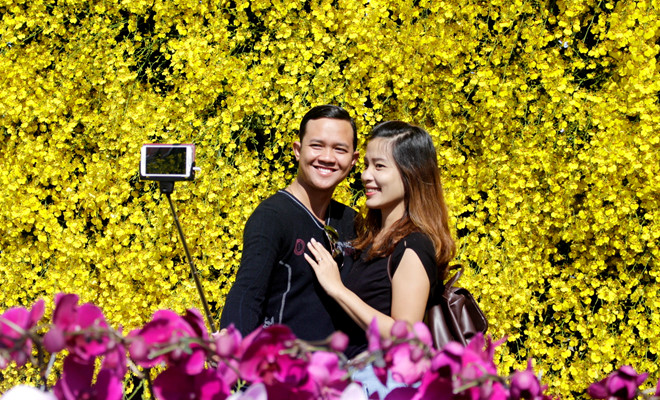 Người dân tới thưởng thức Festival hoa Đà Lạt lần thứ 6, năm 2015. Ảnh: Lâm Đồng.