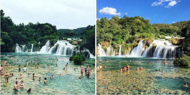 Vườn quốc gia Krka, Lozovac, Croatia: Nơi đây nổi tiếng với các bể bơi tự nhiên hình thành dọc thác nước nhiều tầng. 
