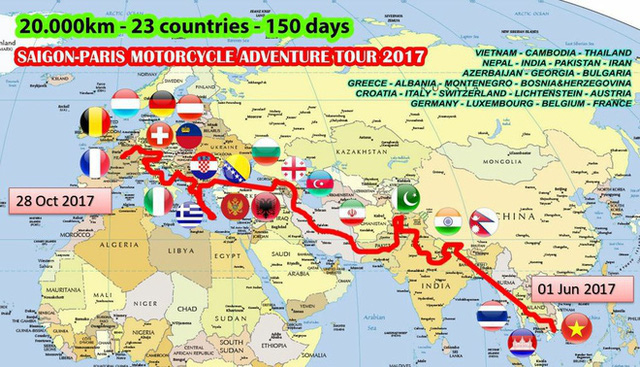Hành trình qua 23 quốc gia của Đăng Khoa trong 150 ngày 