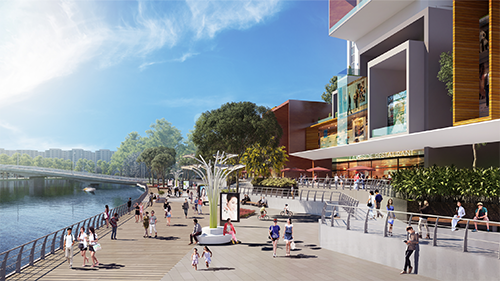 Lấy ý tưởng từ phố Clarke Quay nổi tiếng ở Singapore, chủ đầu tư tận dụng lợi thể hai mặt giáp sông để kiến tạo phố đi bộ Kenton River Walk với chiều dài 1,8km dọc theo con sông Rạch Đĩa. Dự kiến khi hoàn thành vào năm 2018, nơi đây đón khoảng 10.000 lượt khách đến tham quan, vui chơi.